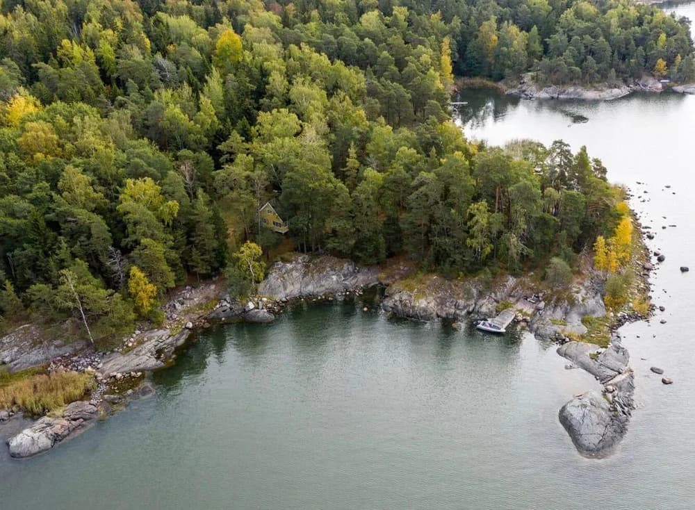 Luftbild der Insel Mölandet